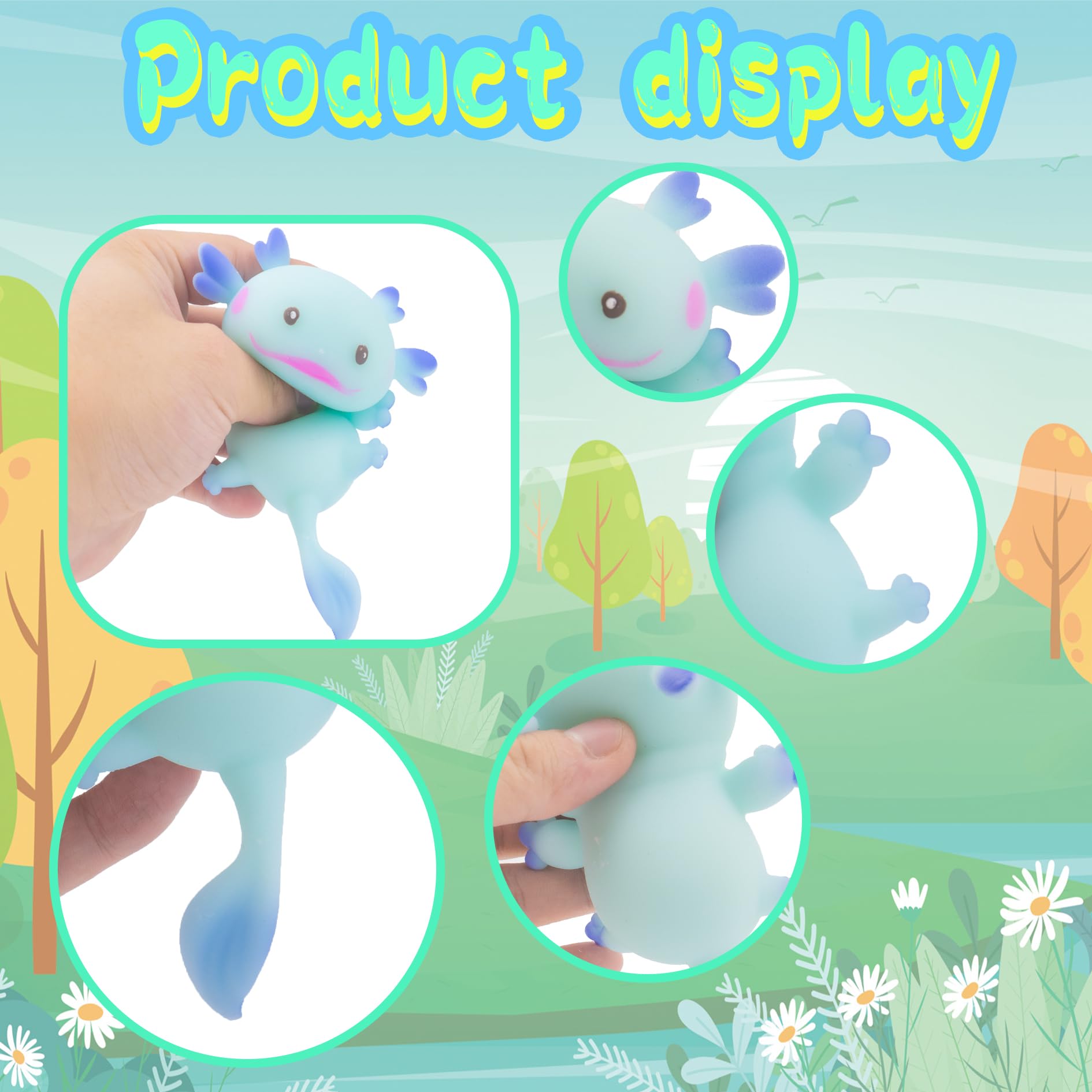 Zcahoo Axolotl Toy squeeze fidget helps calm nerves during study.