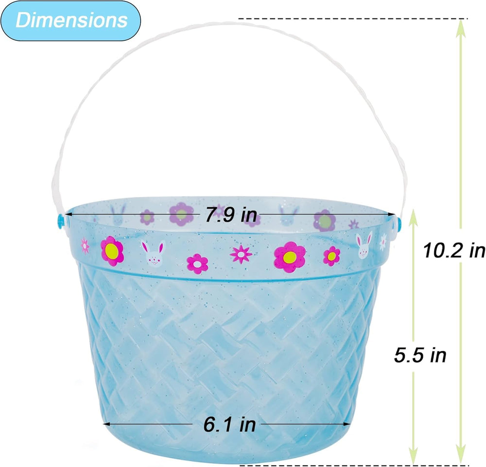 Zcaukya Easter bucket blue side view showing sturdy handle