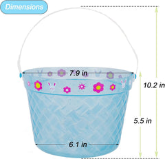 Zcaukya Easter bucket blue side view showing sturdy handle