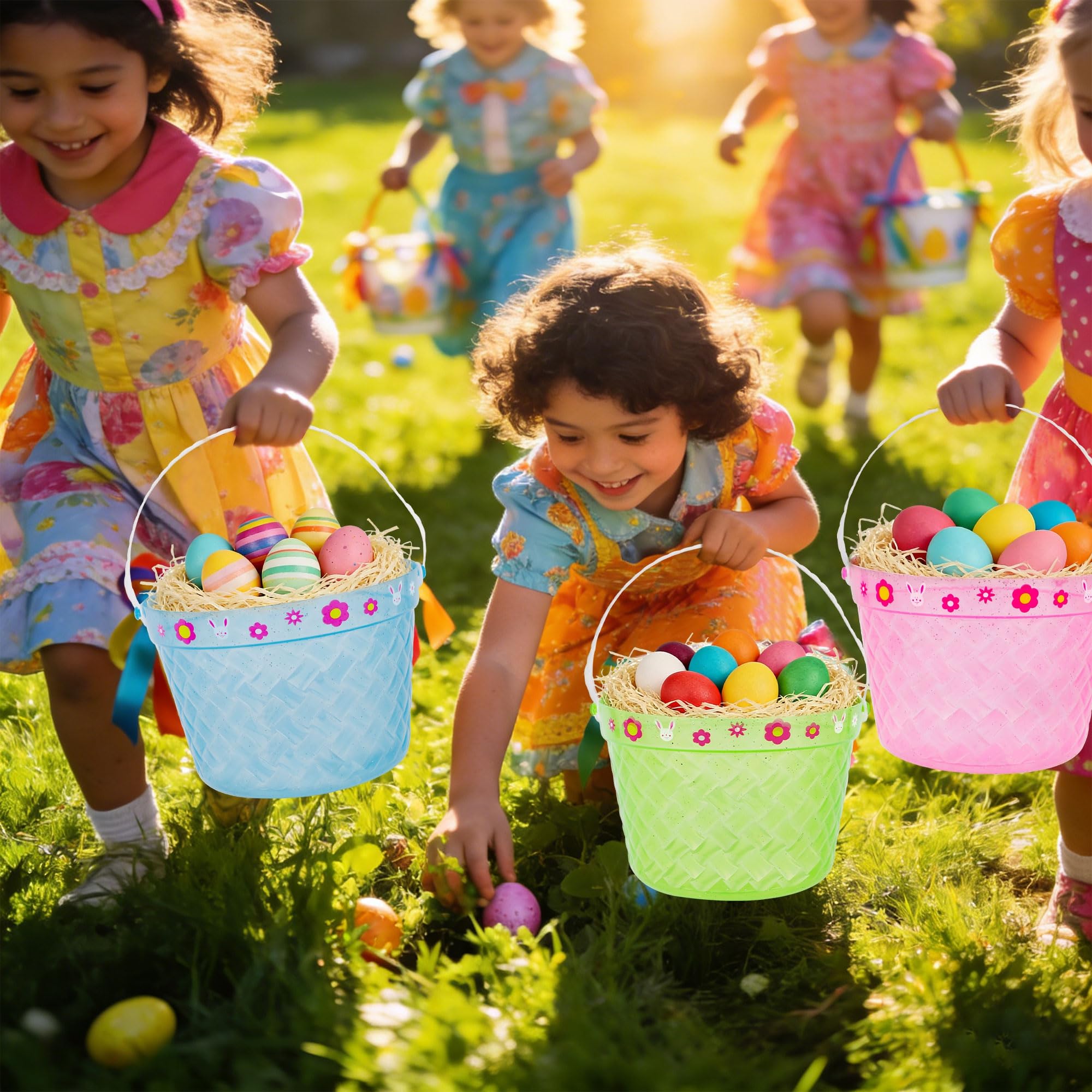 Zcaukya Easter bucket closeup design with floral accents
