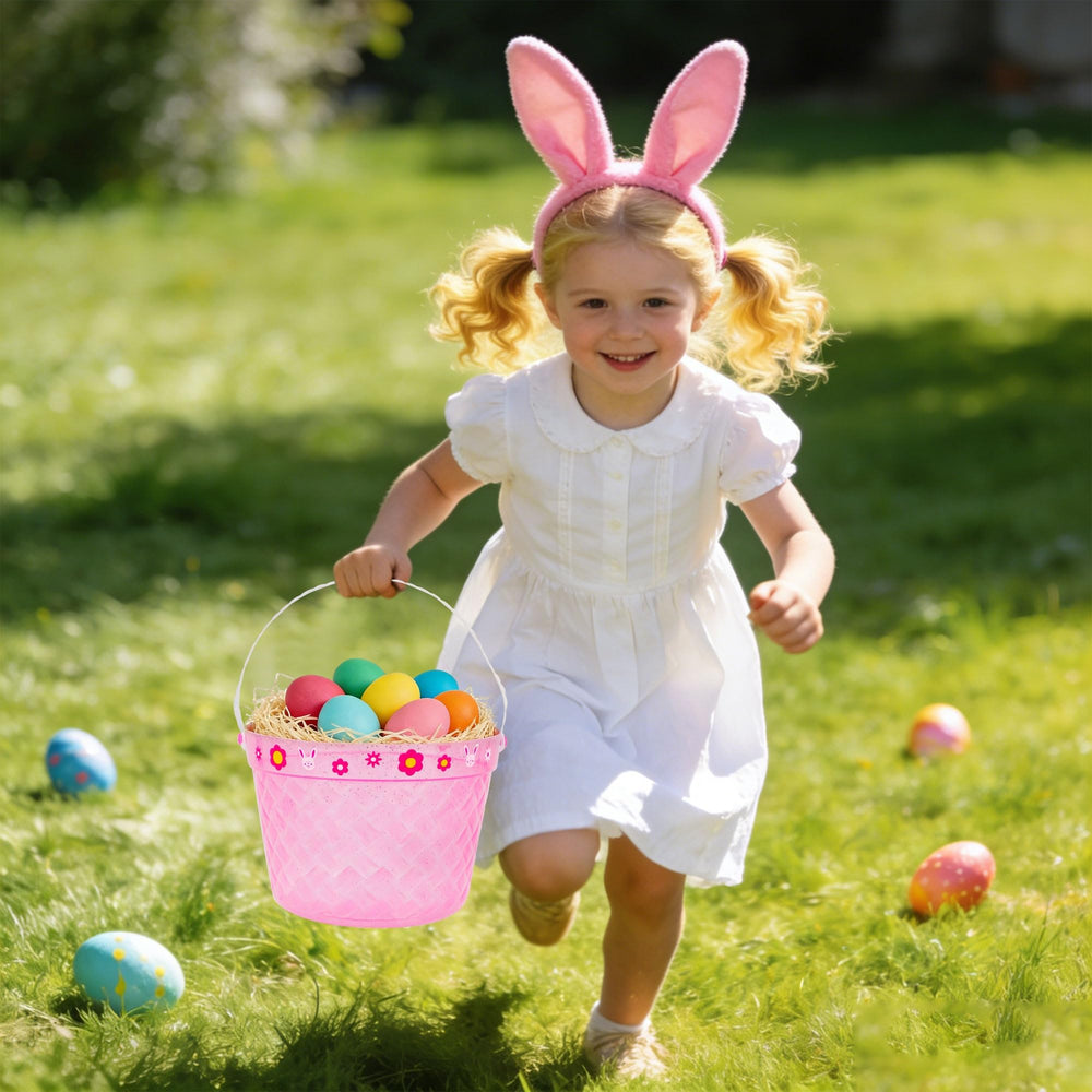 Zcaukya Easter bucket in use for egg hunt and treasure gathering