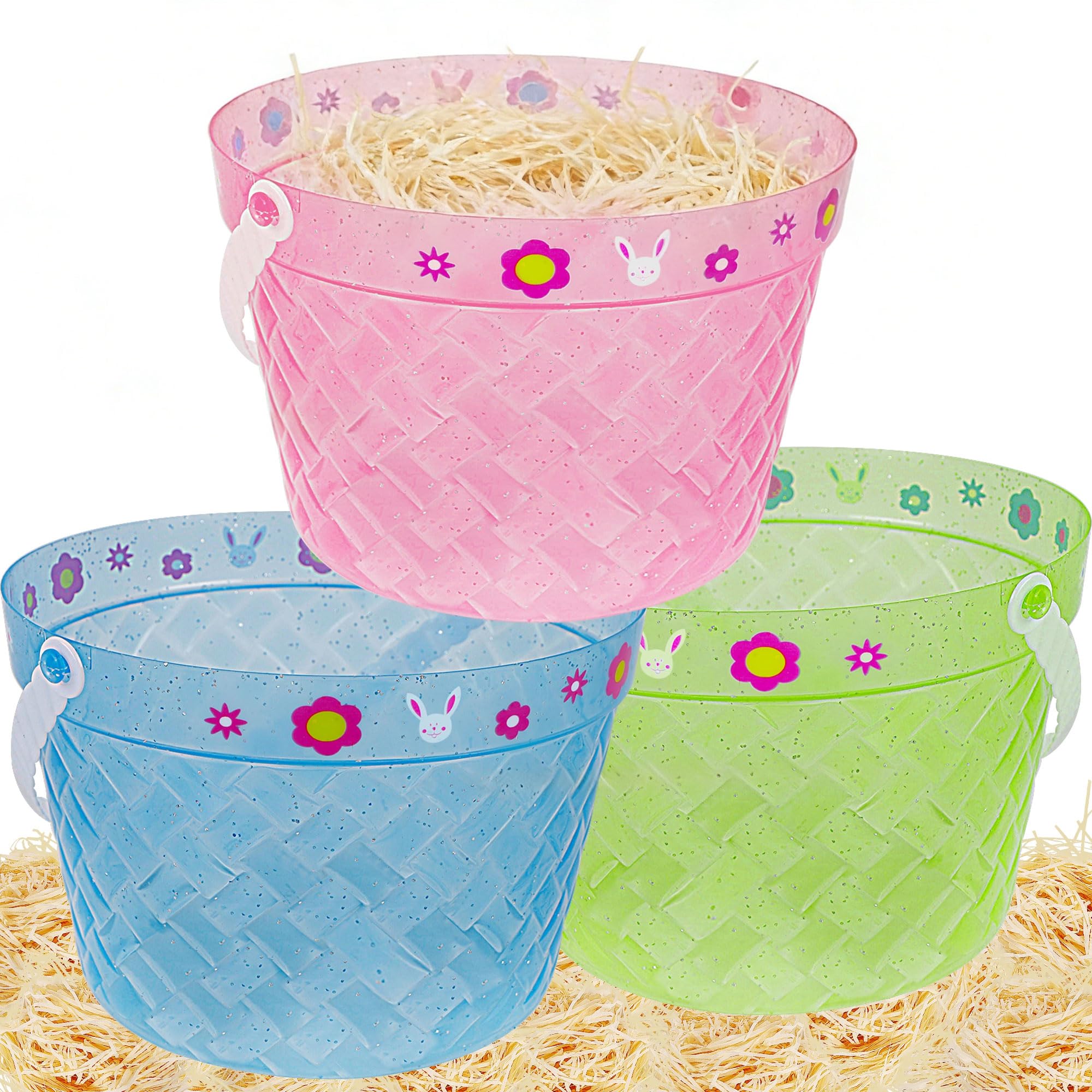 Zcaukya Easter bucket green front view ideal for outdoor egg hunts