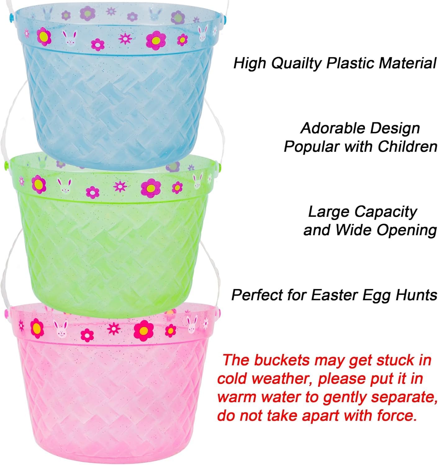 Zcaukya Easter bucket pink top-down view highlighting design