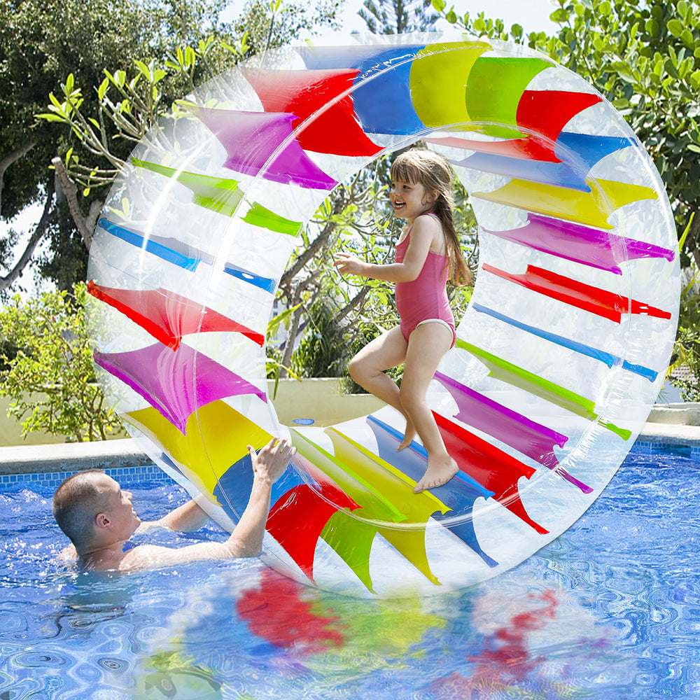 Zcaukya wheel roller on water lets kids ride, float, and splash.