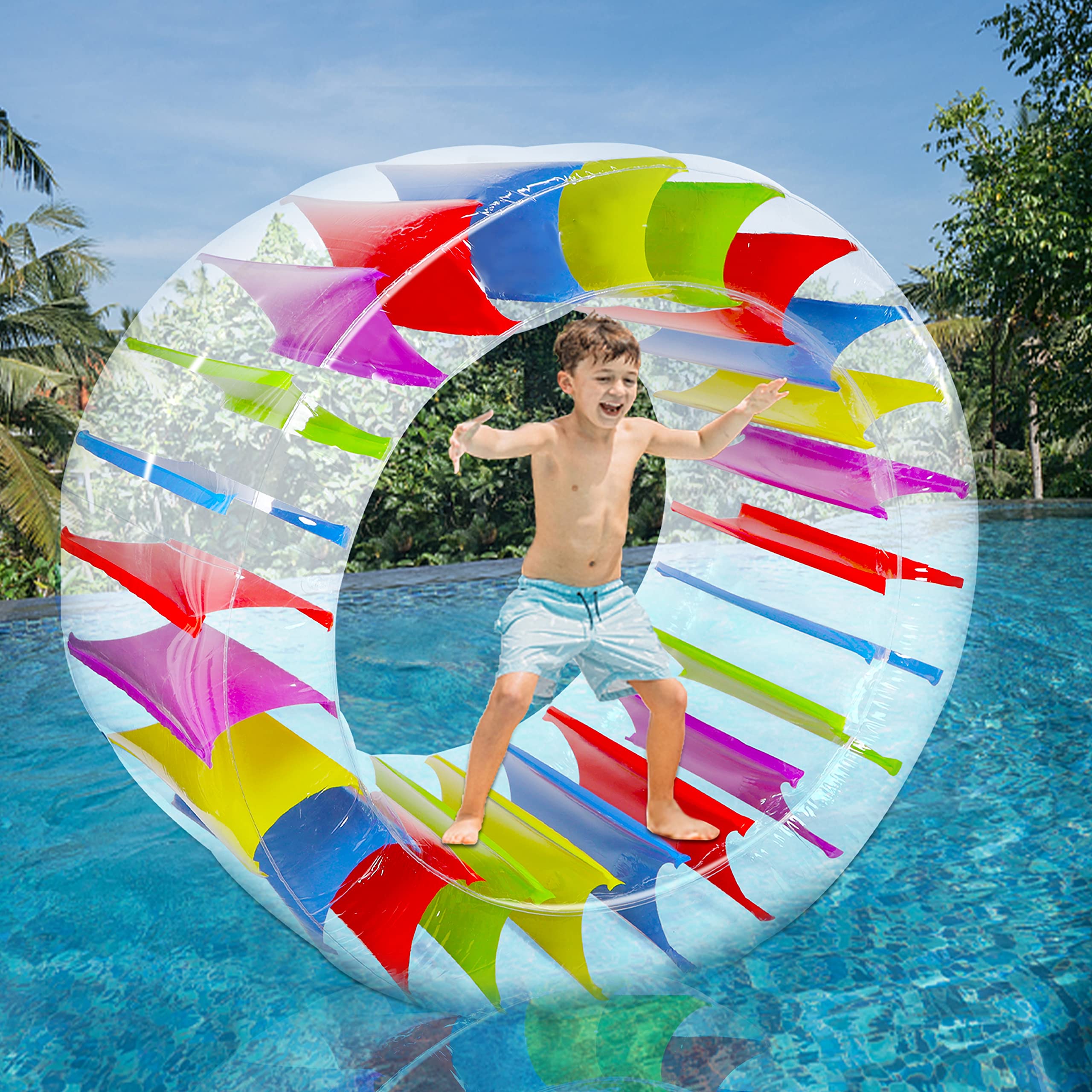 Zcaukya giant wheel roller transparent design for easy child supervision.
