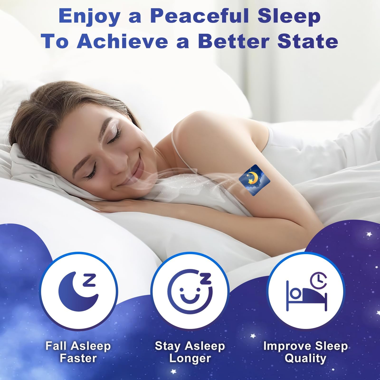 Zcokail Sleep Patch on arm ready for easy nocturnal wear.