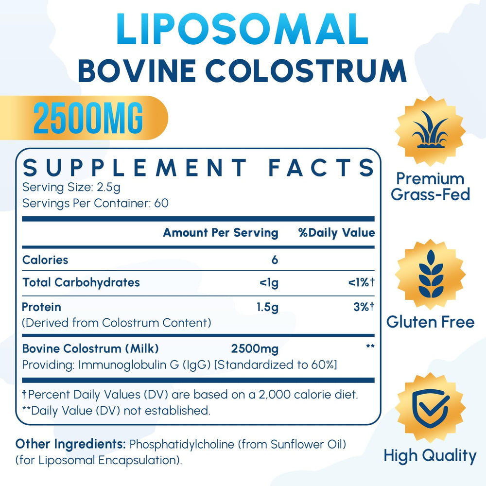 Zdoroviye bottle label highlighting 60 servings and 2500 mg per serving