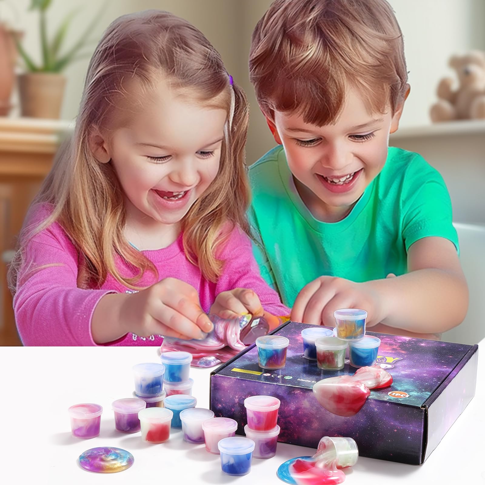 ZDTHNSIAT Galaxy Slime shown as Easter basket or stocking stuffer.