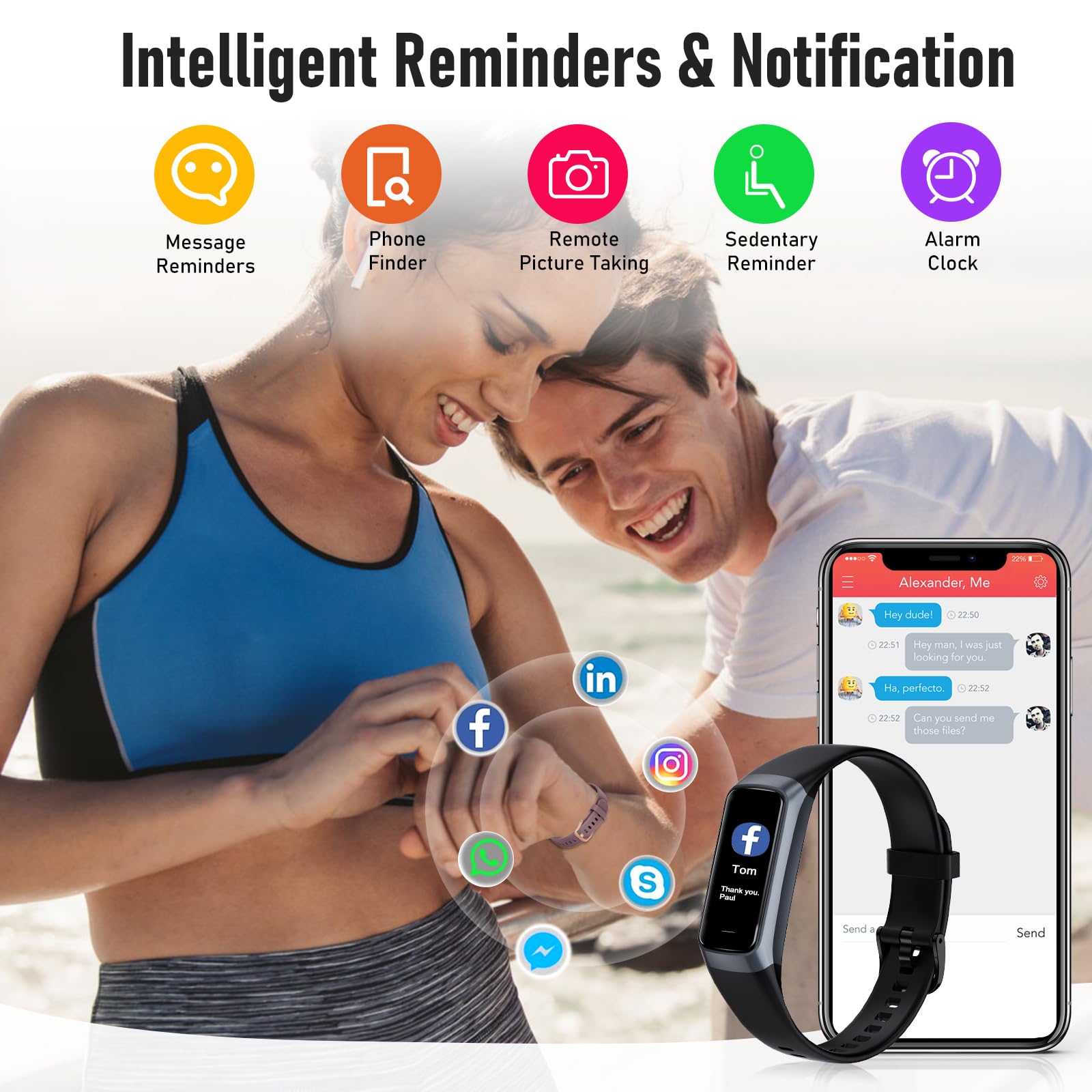 Zeacool fitness tracker 5 ATM waterproof for rain, showers, and swimming.