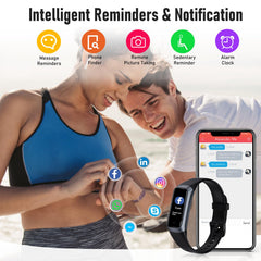Zeacool fitness tracker 5 ATM waterproof for rain, showers, and swimming.