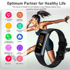 Zeacool fitness tracker AMOLED 1.1-inch display for clear on-the-go readings.
