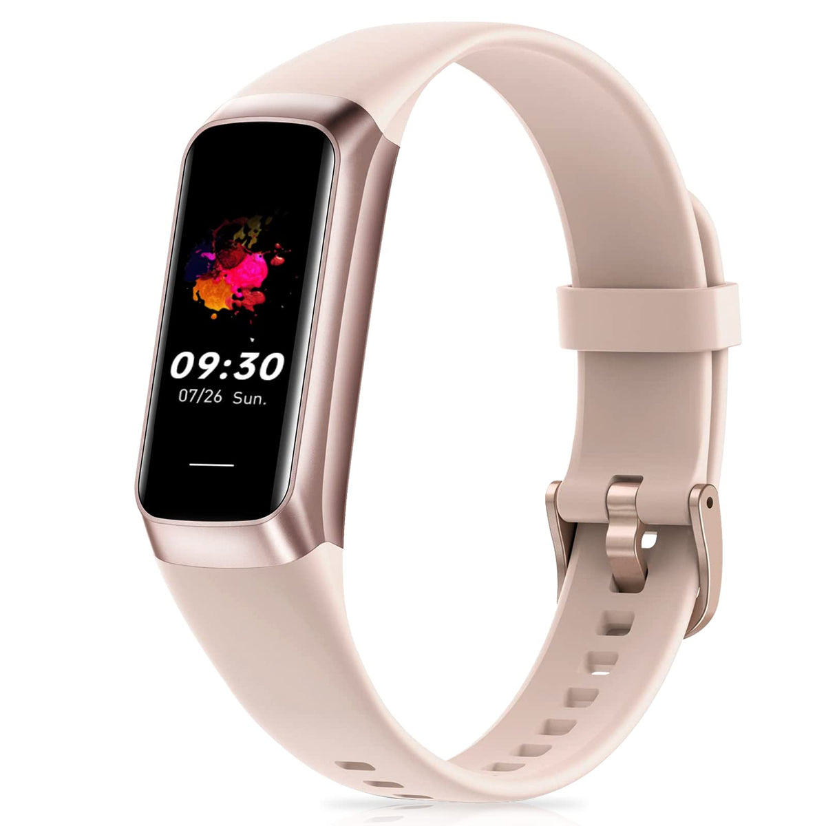 Zeacool fitness tracker with AMOLED screen showing vivid display during workouts