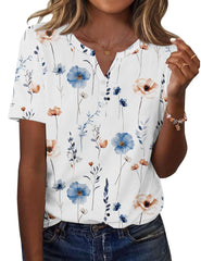 Zeagoo women's floral blouse front view, breathable everyday comfort.