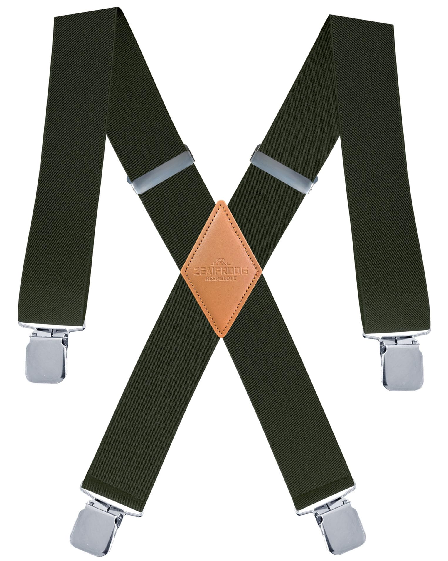 Zeaifroog big and tall suspenders with strong clips secure pants during work.
