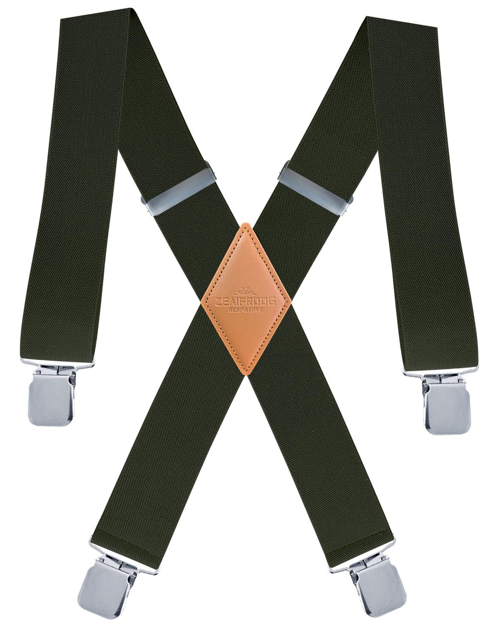 Zeaifroog big and tall suspenders with strong clips secure pants during work.