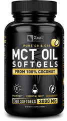 Zeal Naturals Pure MCT Softgels bottle for convenient daily energy support.