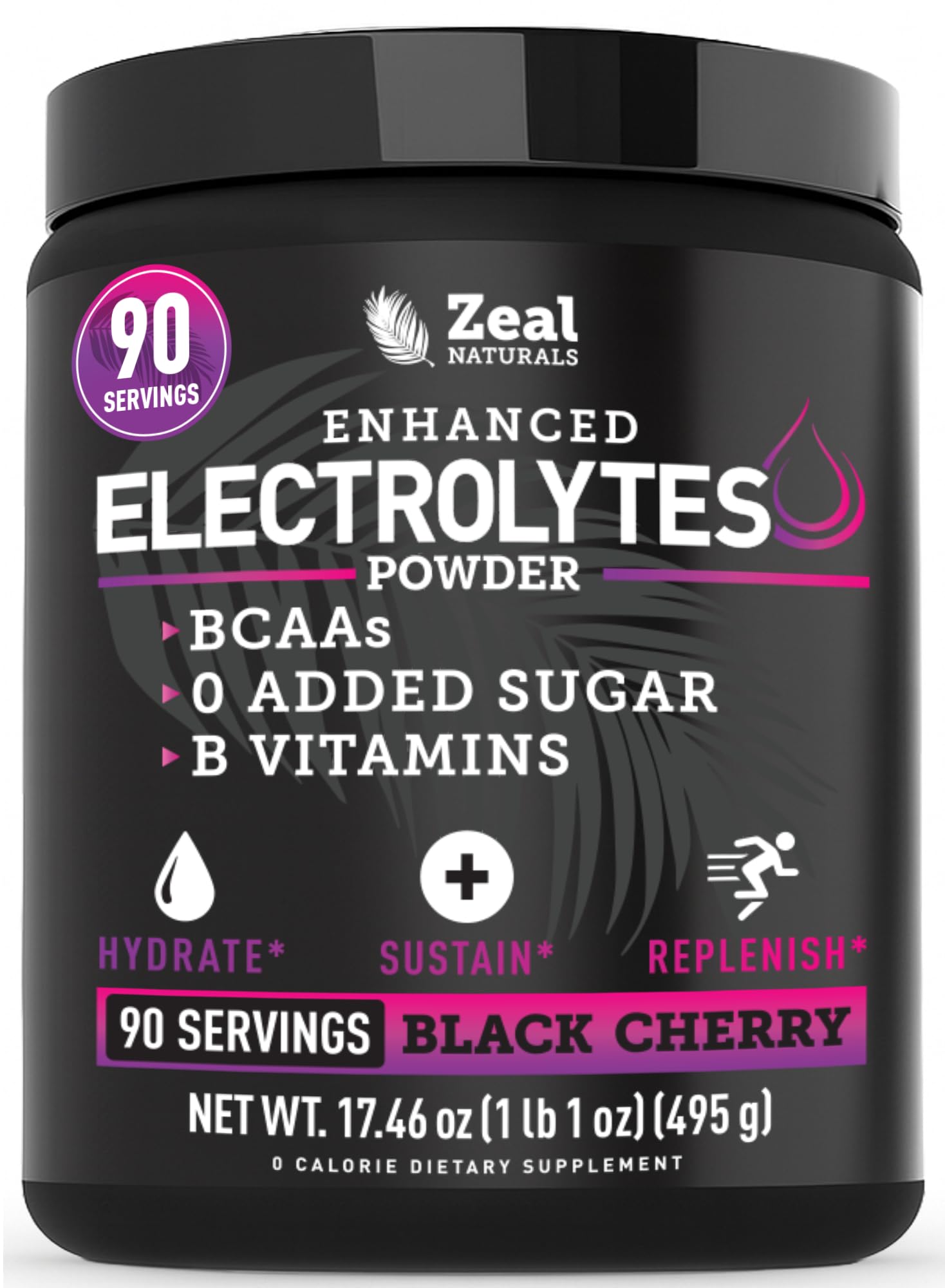Zeal Electrolyte Powder bottle showing hydration benefits for workouts