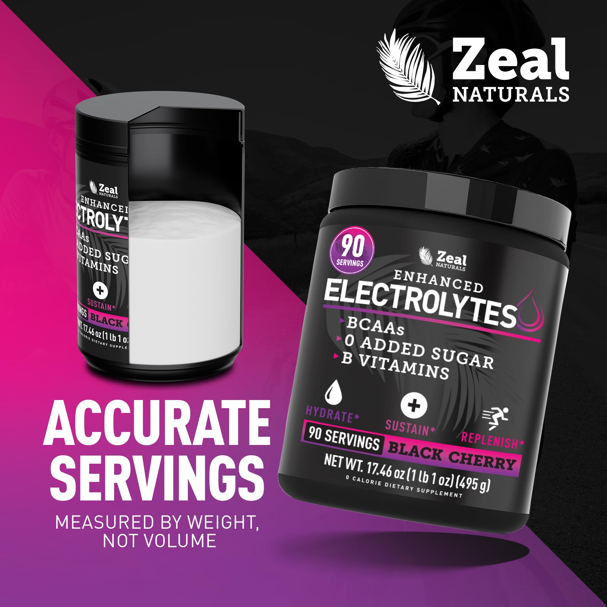 Zeal powder served as a cherry drink after workouts
