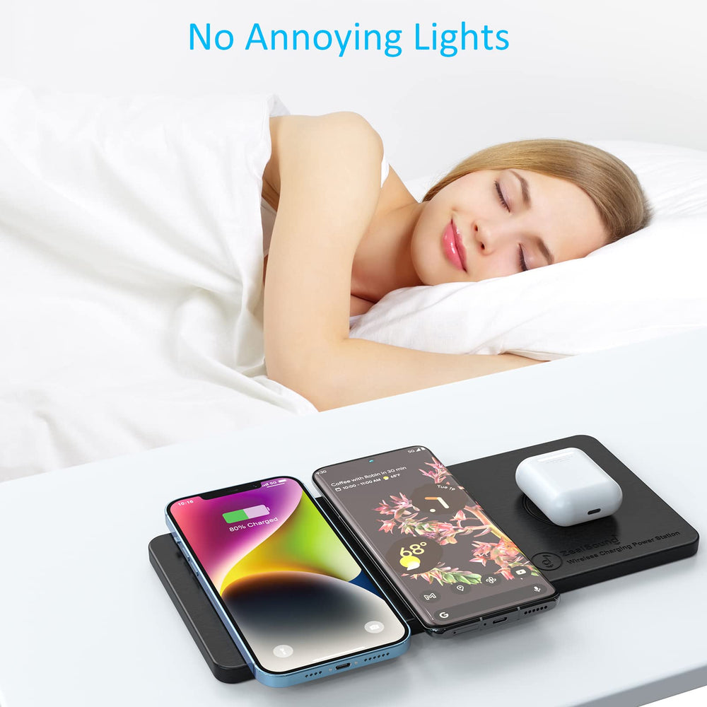 ZealSound anti-slip charging surface prevents device movement while charging.