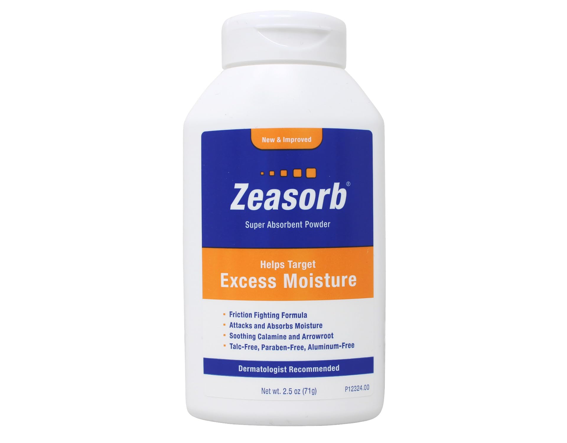 Zeasorb Excess Moisture absorption action highlights rapid uptake during workouts.