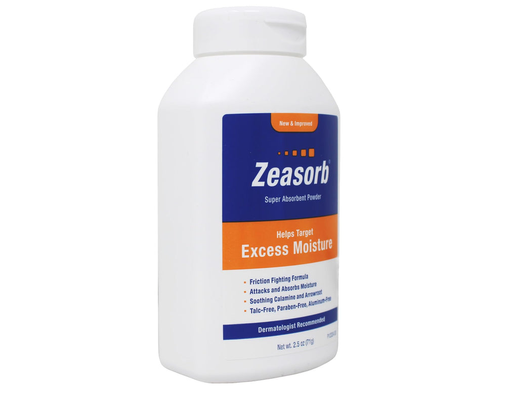Zeasorb Excess Moisture bacteria and fungi control concept image for hygiene.