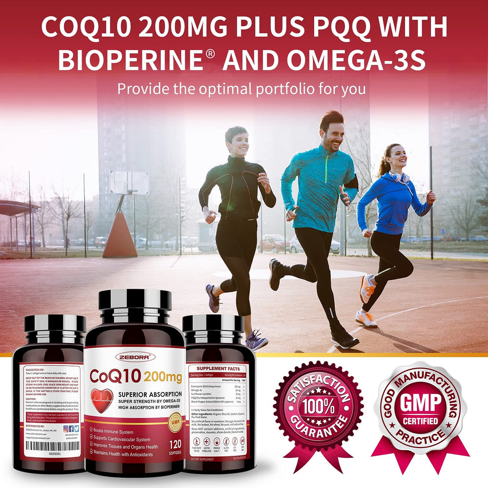 ZEBORA CoQ10 capsule opened to show easy-to-swallow softgel.