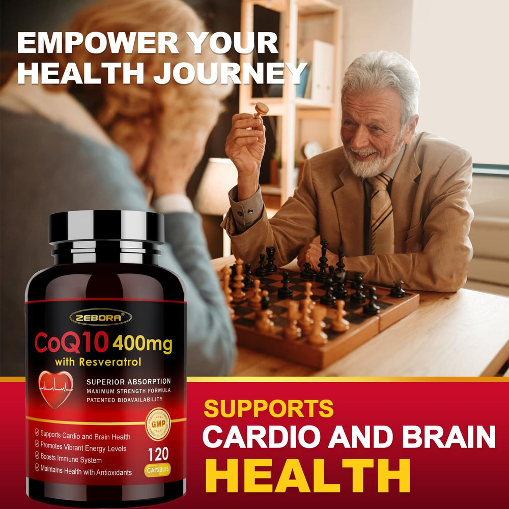 ZEBORA CoQ10 400mg bottle top view displaying compact vegan capsules
