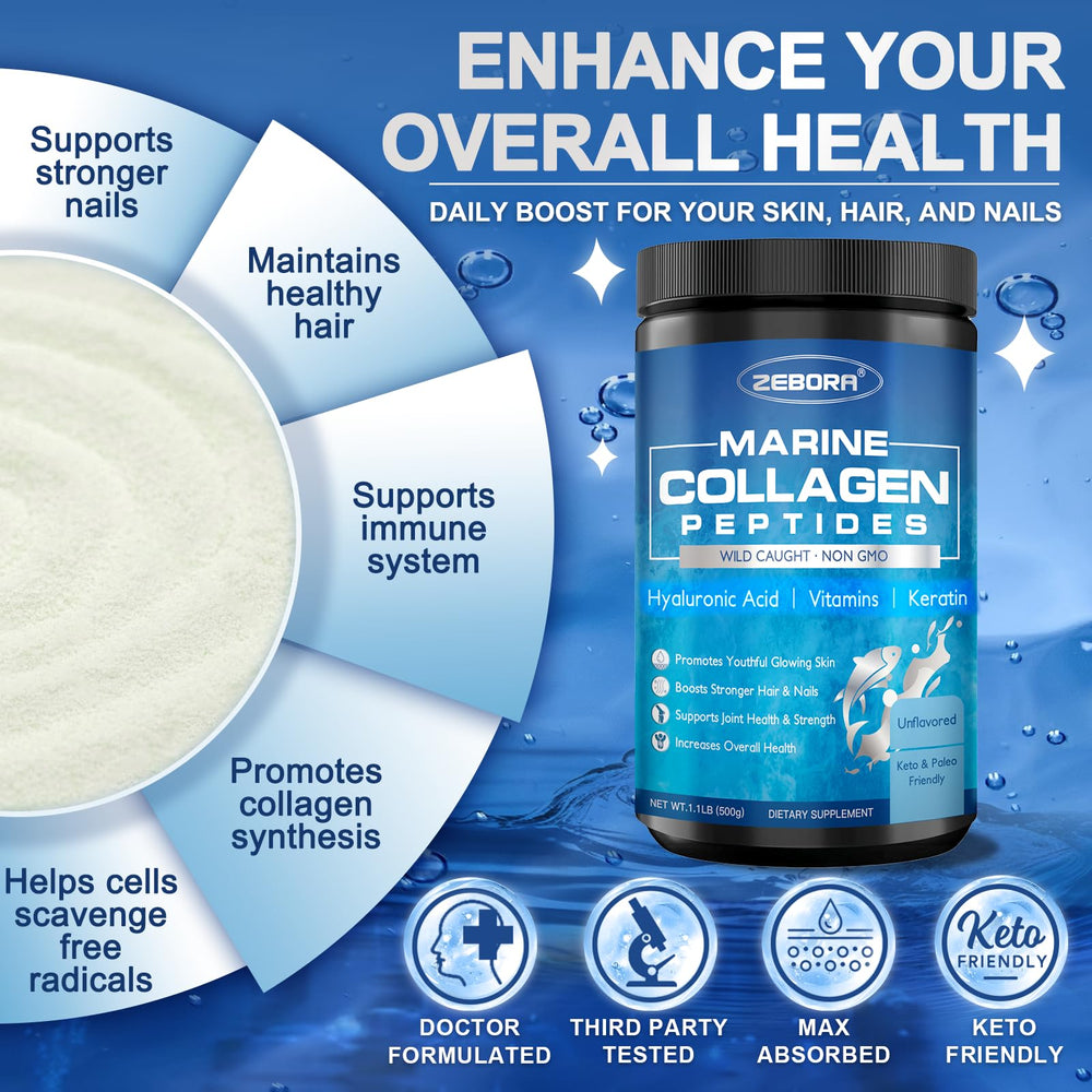 Collagen blended into a smoothie for versatile nutrition with ZEBORA.