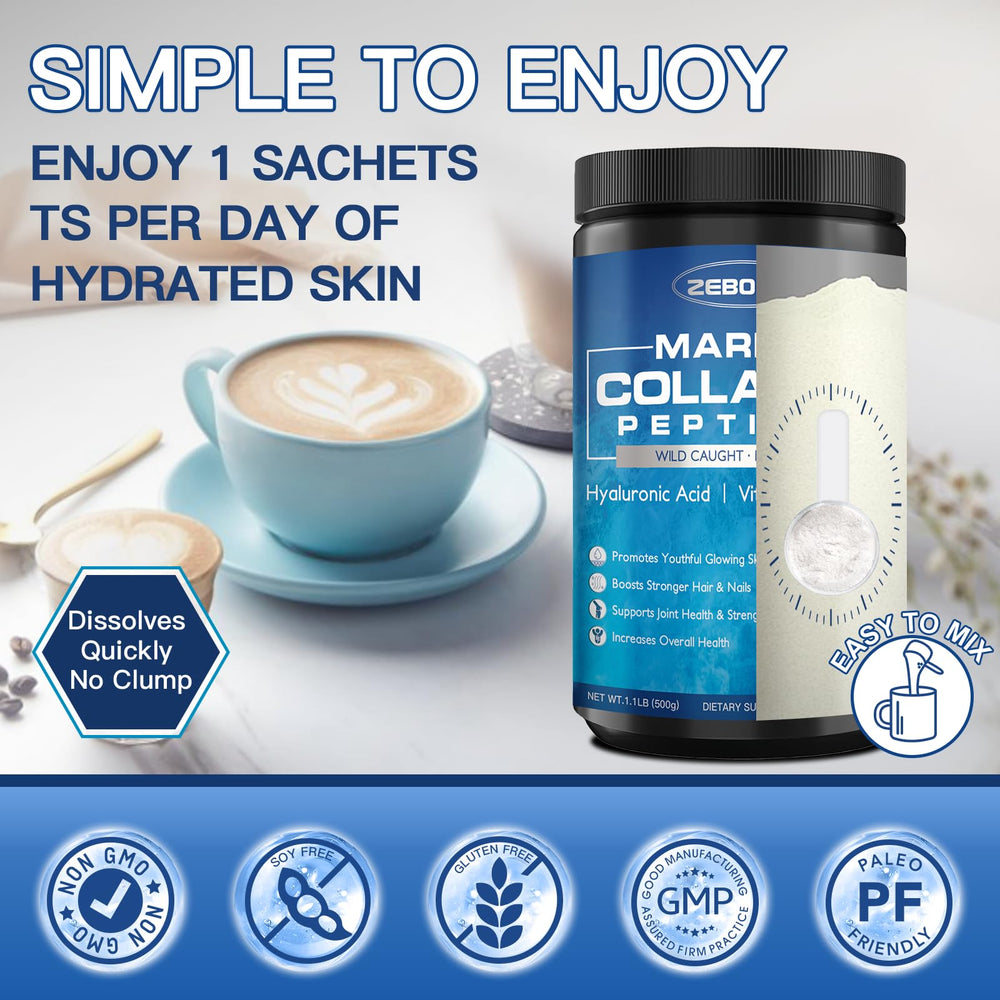 Packaging and bottle setup illustrating a convenient wellness routine with ZEBORA.
