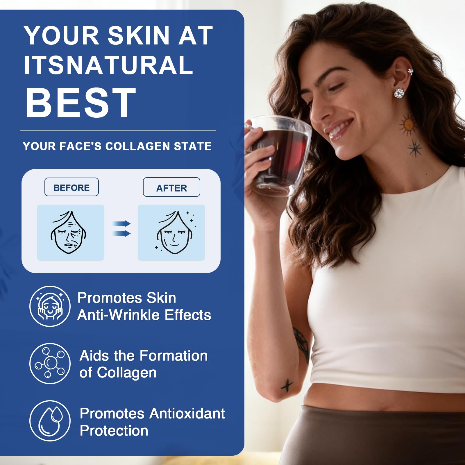 Collagen stirred into coffee for a convenient morning ritual with ZEBORA.