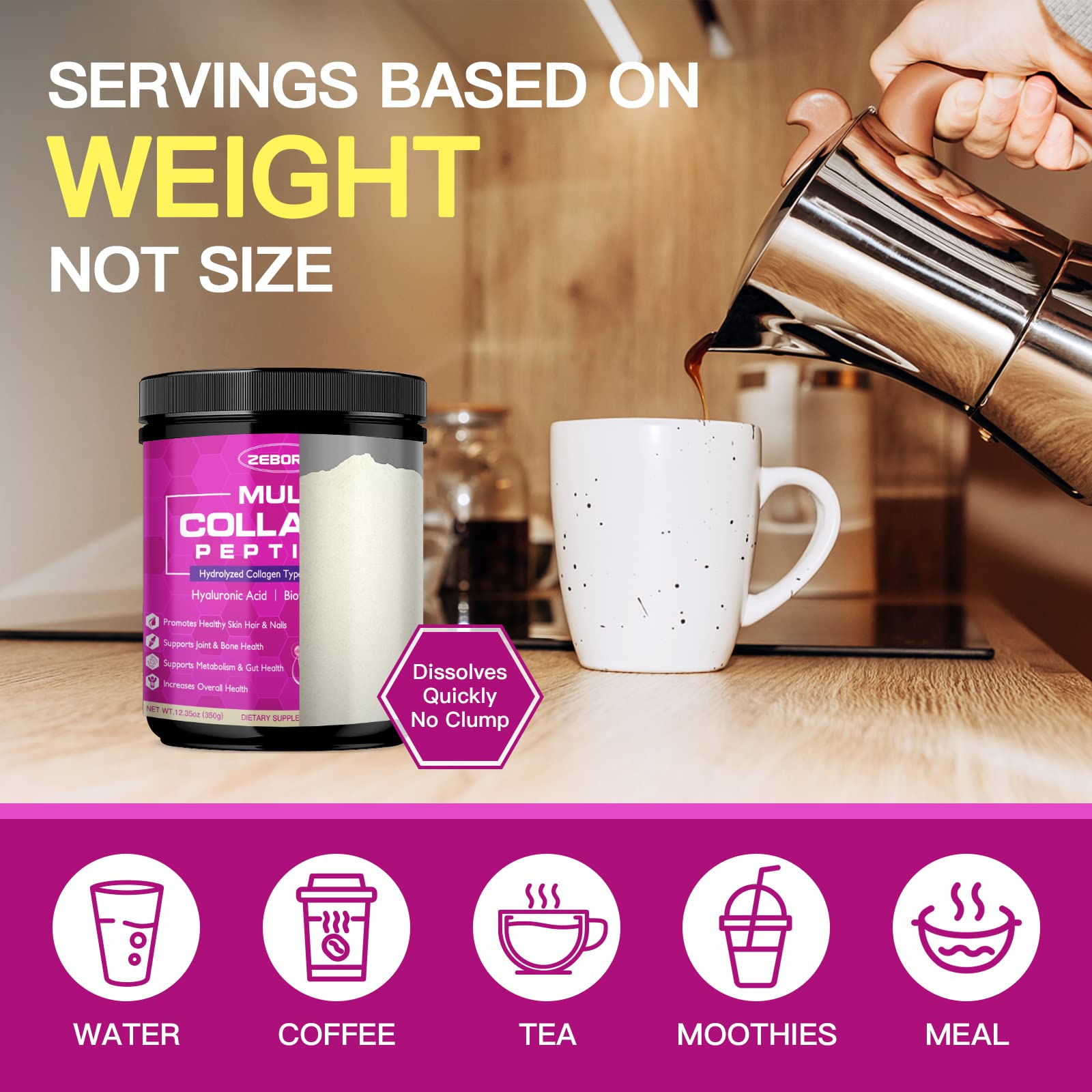 Daily-use scene with ZEBORA for skin, hair and joints support