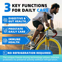 Digestive enzymes capsules from ZEBORA Probiotics for Men aid comfortable digestion.