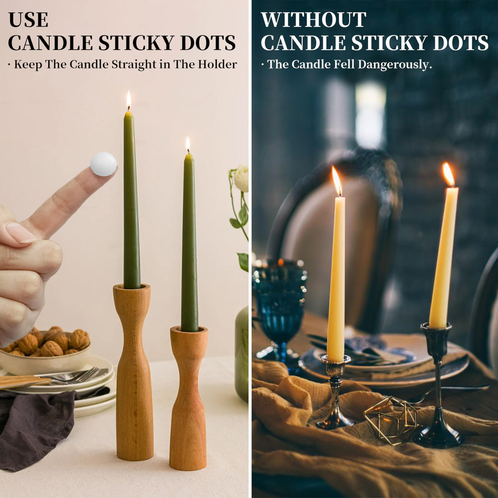 ZECHKAVAA white wax adhesive dots ensure stable candle positioning and easy cleanup