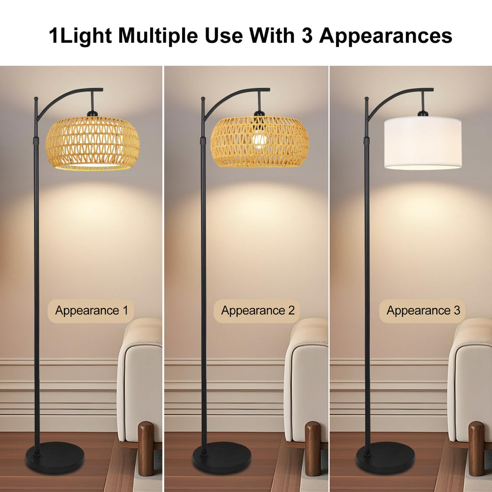 ZECOXOL Arc Floor Lamp with 3-color temp delivers warm to cool task lighting