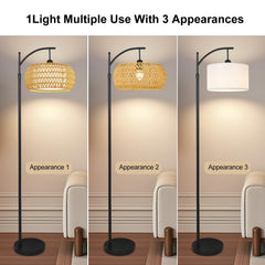 ZECOXOL Arc Floor Lamp with 3-color temp delivers warm to cool task lighting