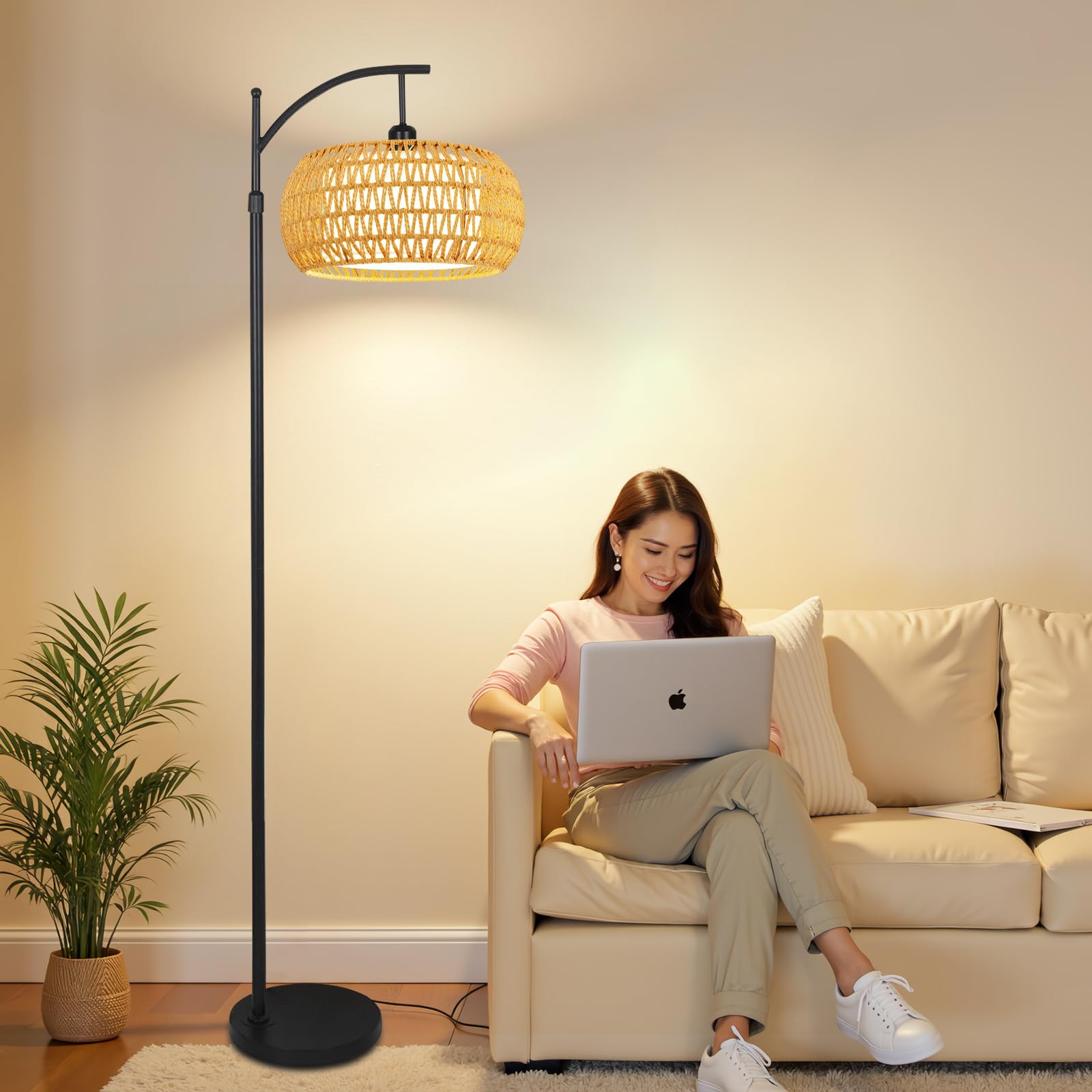 ZECOXOL Arc Floor Lamp easy assembly saves setup time