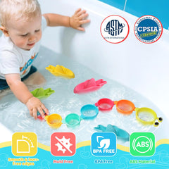 Zeewoo bath boats float softly for engaging tub time play.