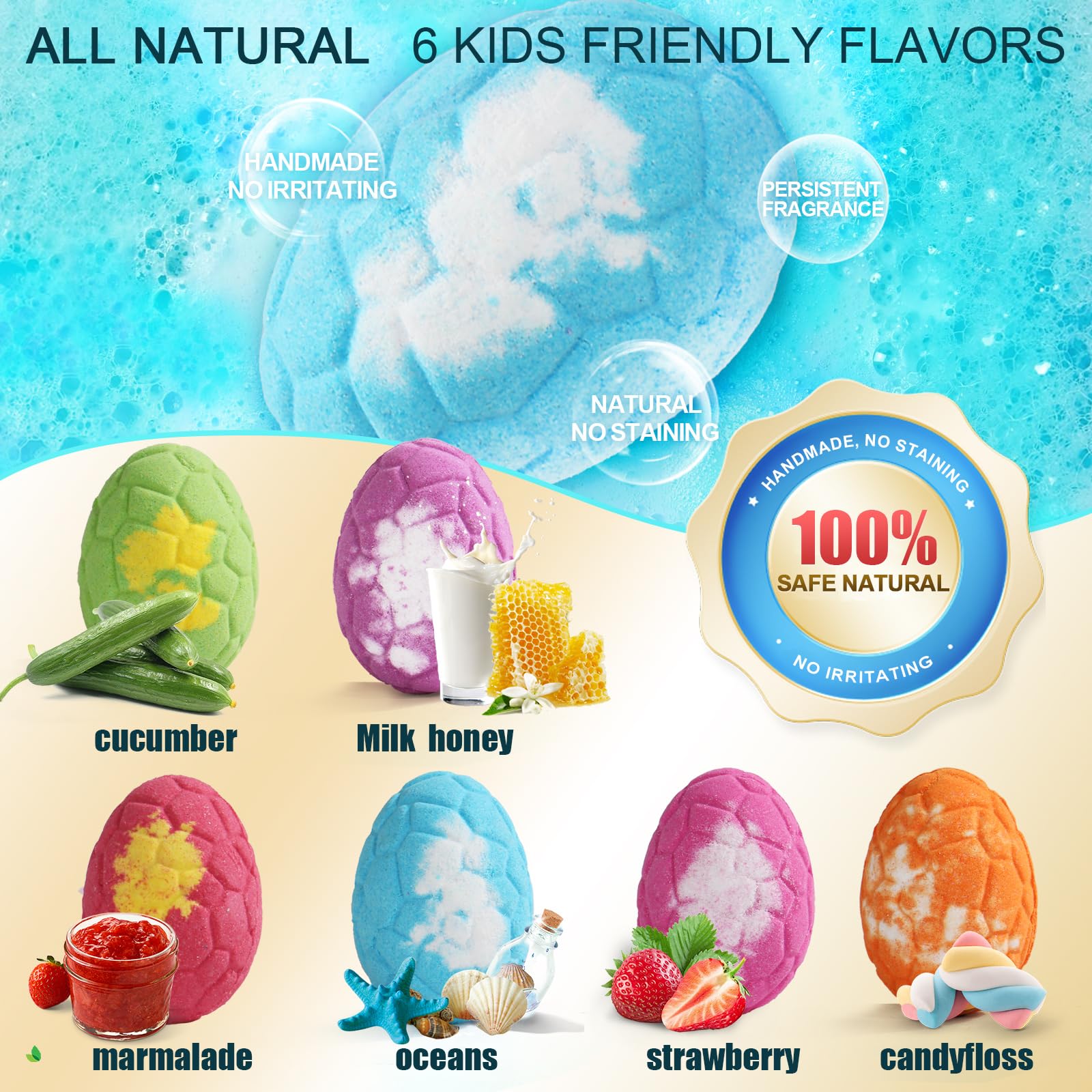 Zeewoo bath bombs with dinosaur inside inspire imagination during bath.