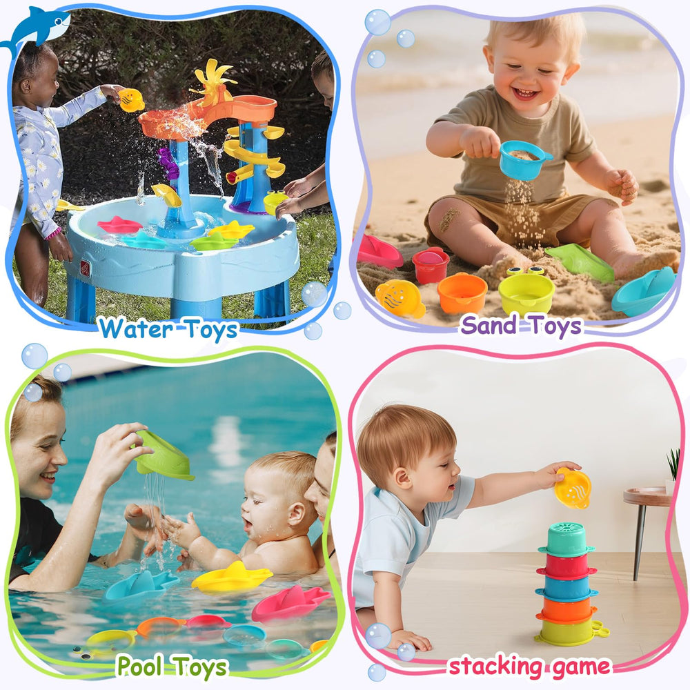 Zeewoo floating cups and boats promote grasping and motor skills.