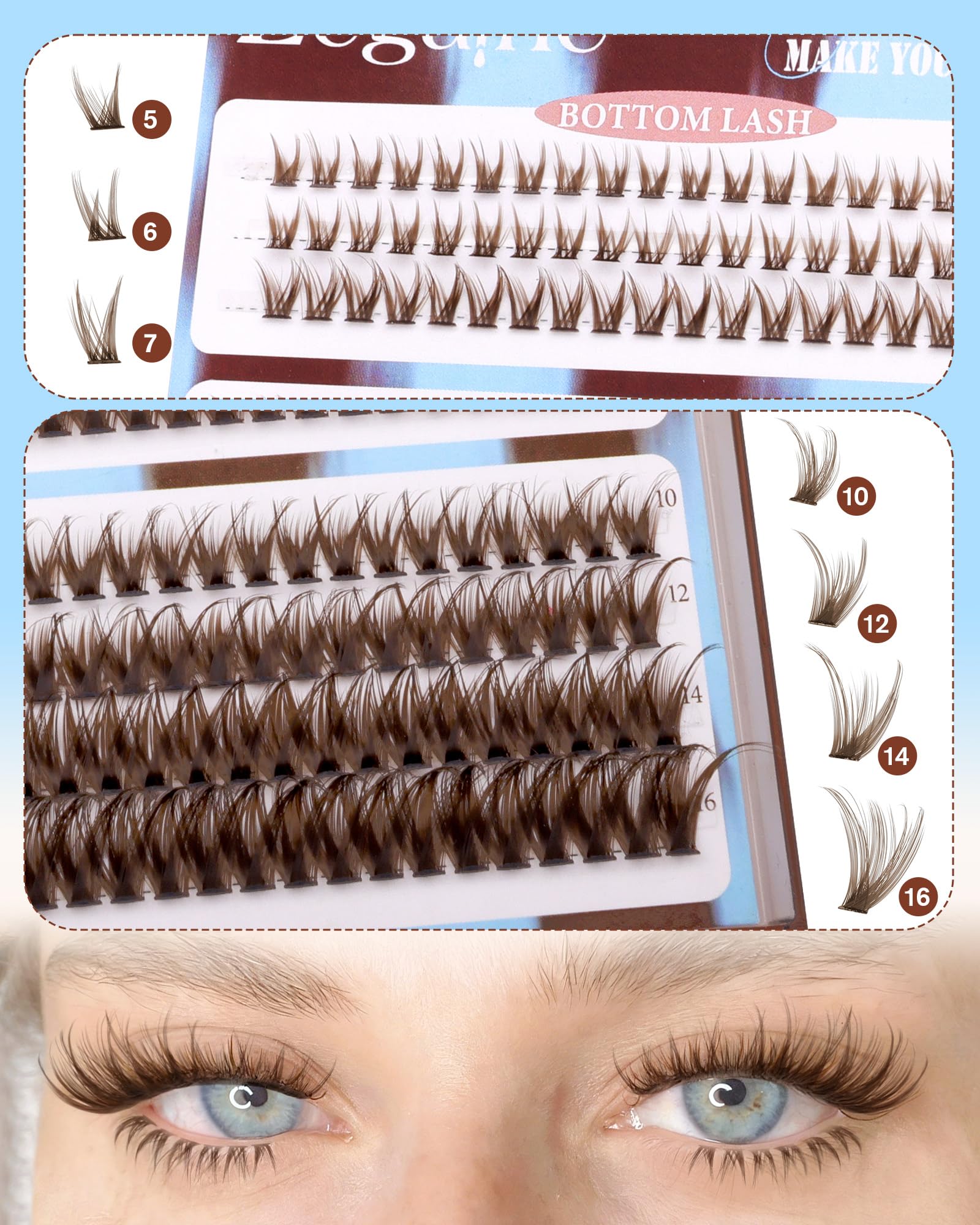 Zegaine brown lash clusters natural look ideal for beginner at-home looks