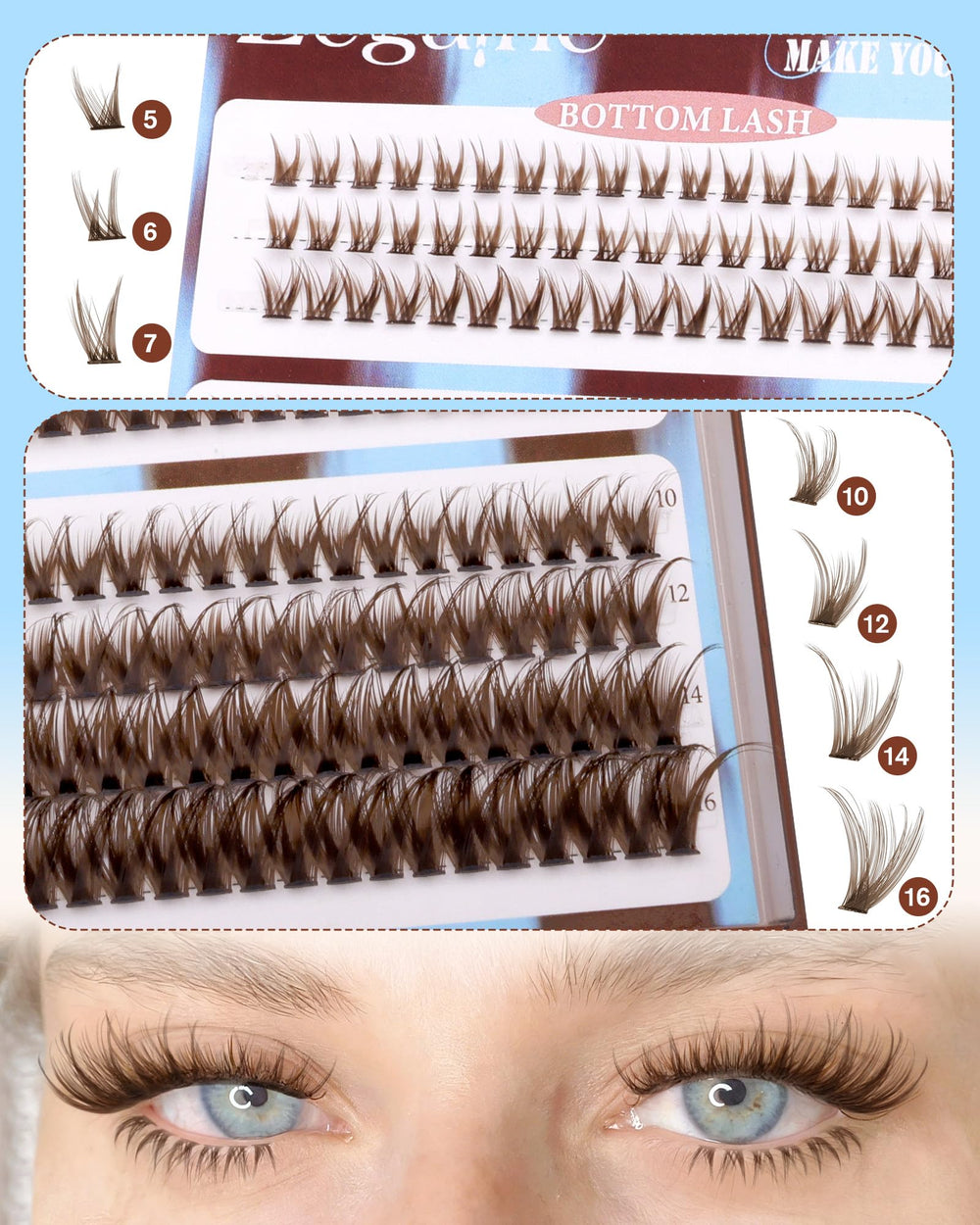 Zegaine brown lash clusters natural look ideal for beginner at-home looks