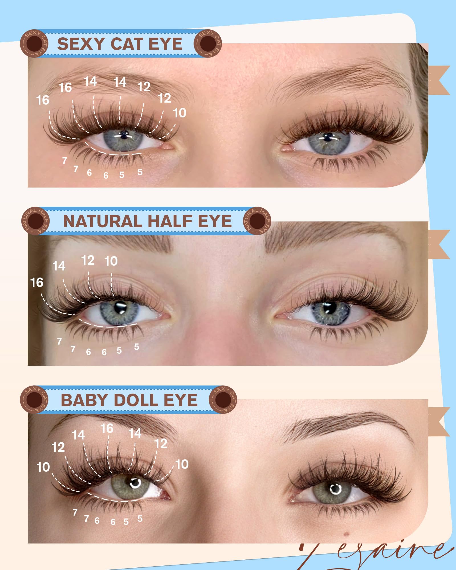 Zegaine brown lash clusters wispy design highlights subtle curl and definition