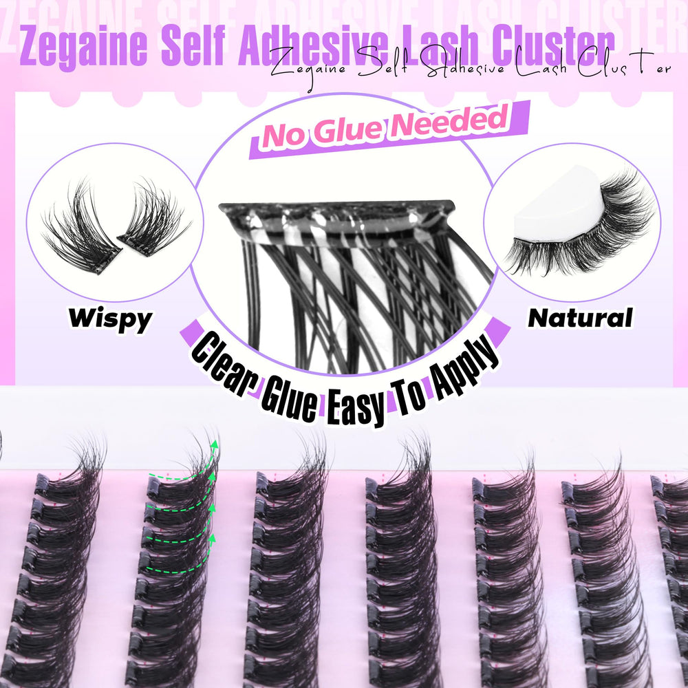 Zegaine clear band lashes blend seamlessly for a discreet look