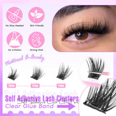 Zegaine 10-14mm lash clusters create a fuller cat-eye