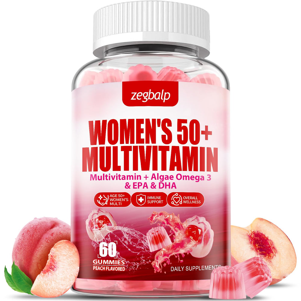 ZEGBALP sugar-free 50+ women's multivitamin bottle for daily wellness.