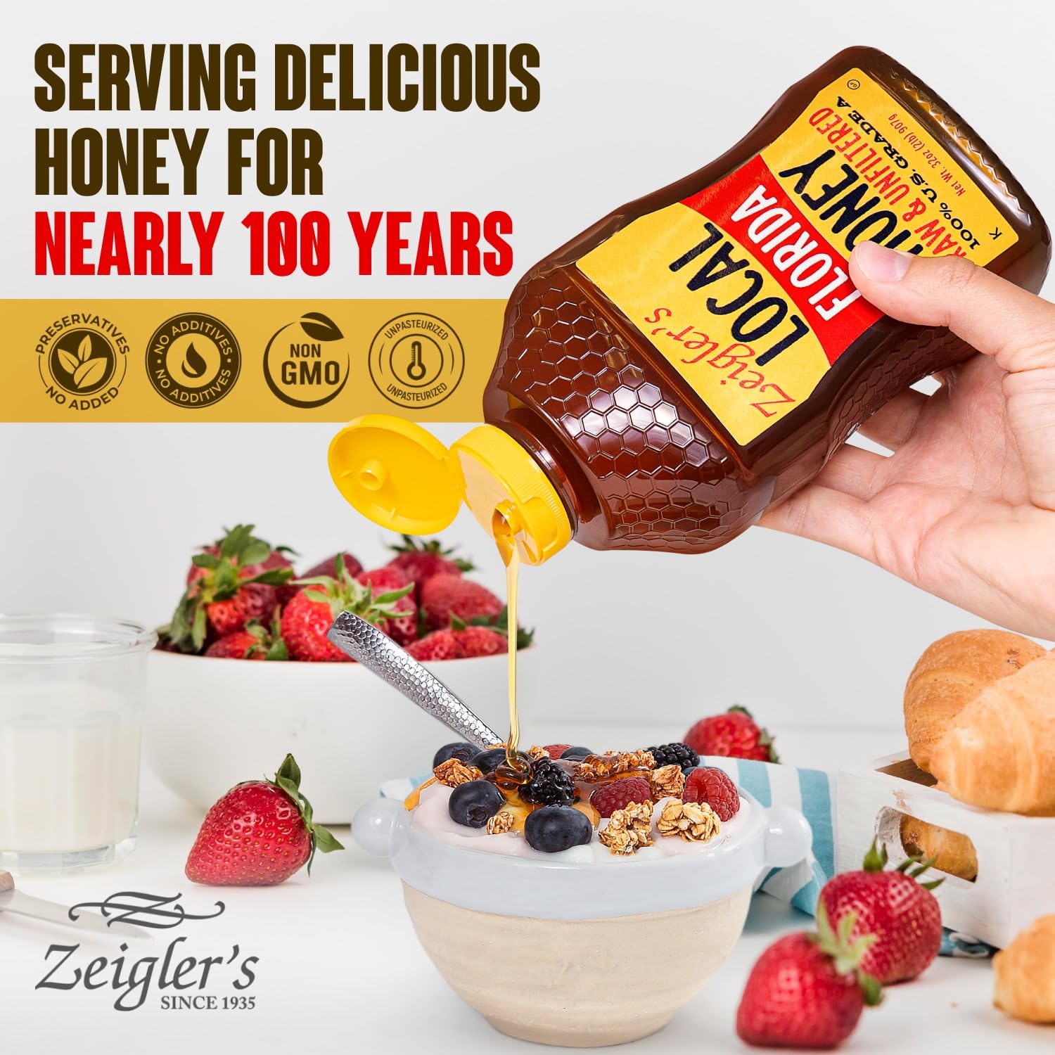 Zeigler's Honey on yogurt provides natural sweetness and creaminess
