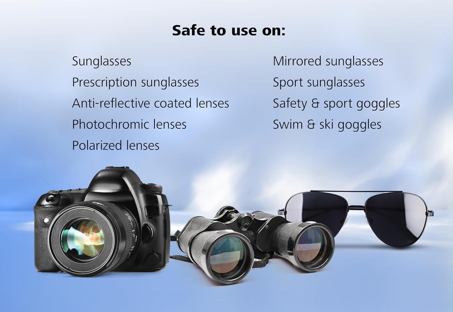ZEISS wipes for all glasses types, including anti-reflective coatings.