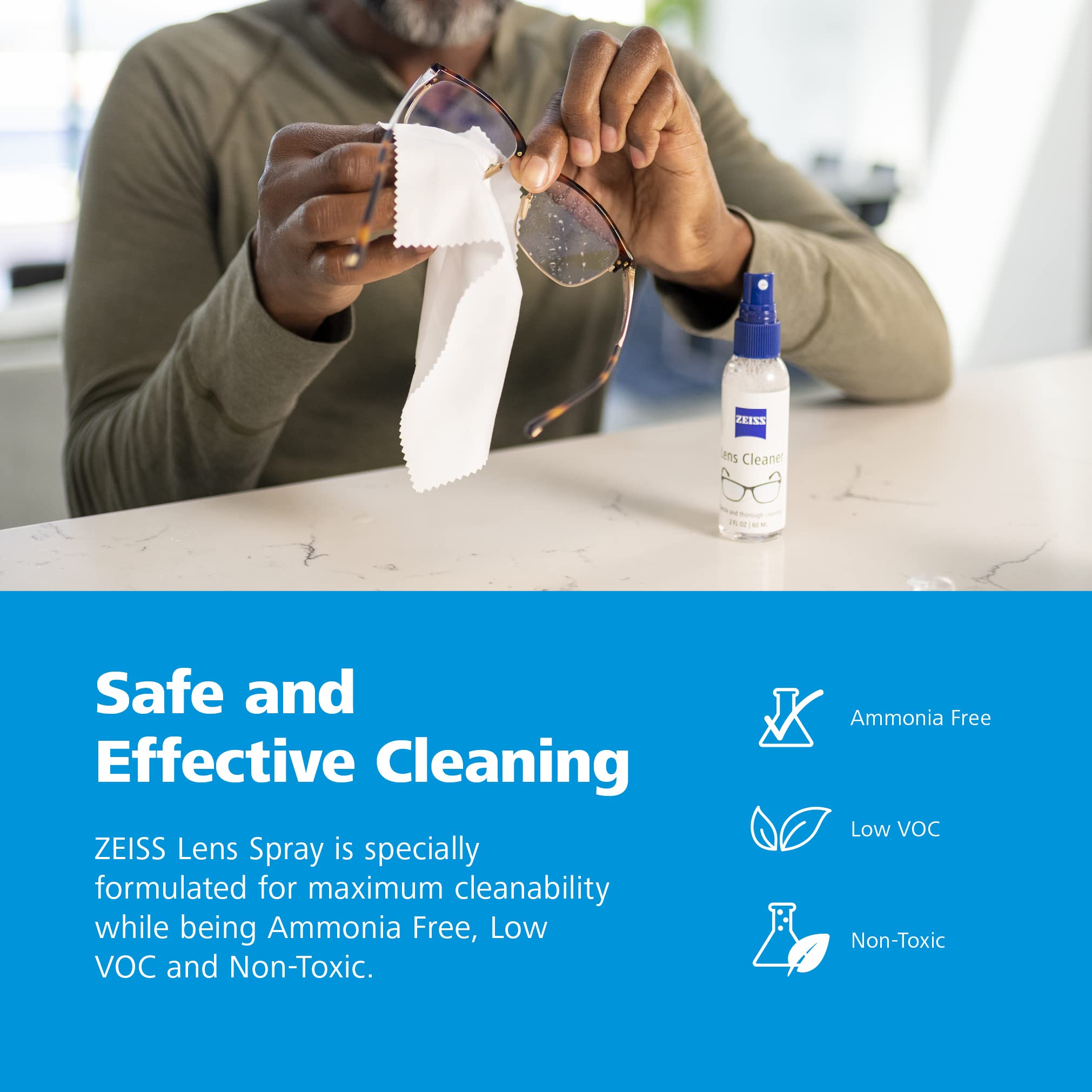 ZEISS lens cleaning spray compact bottle ideal for blue light coatings
