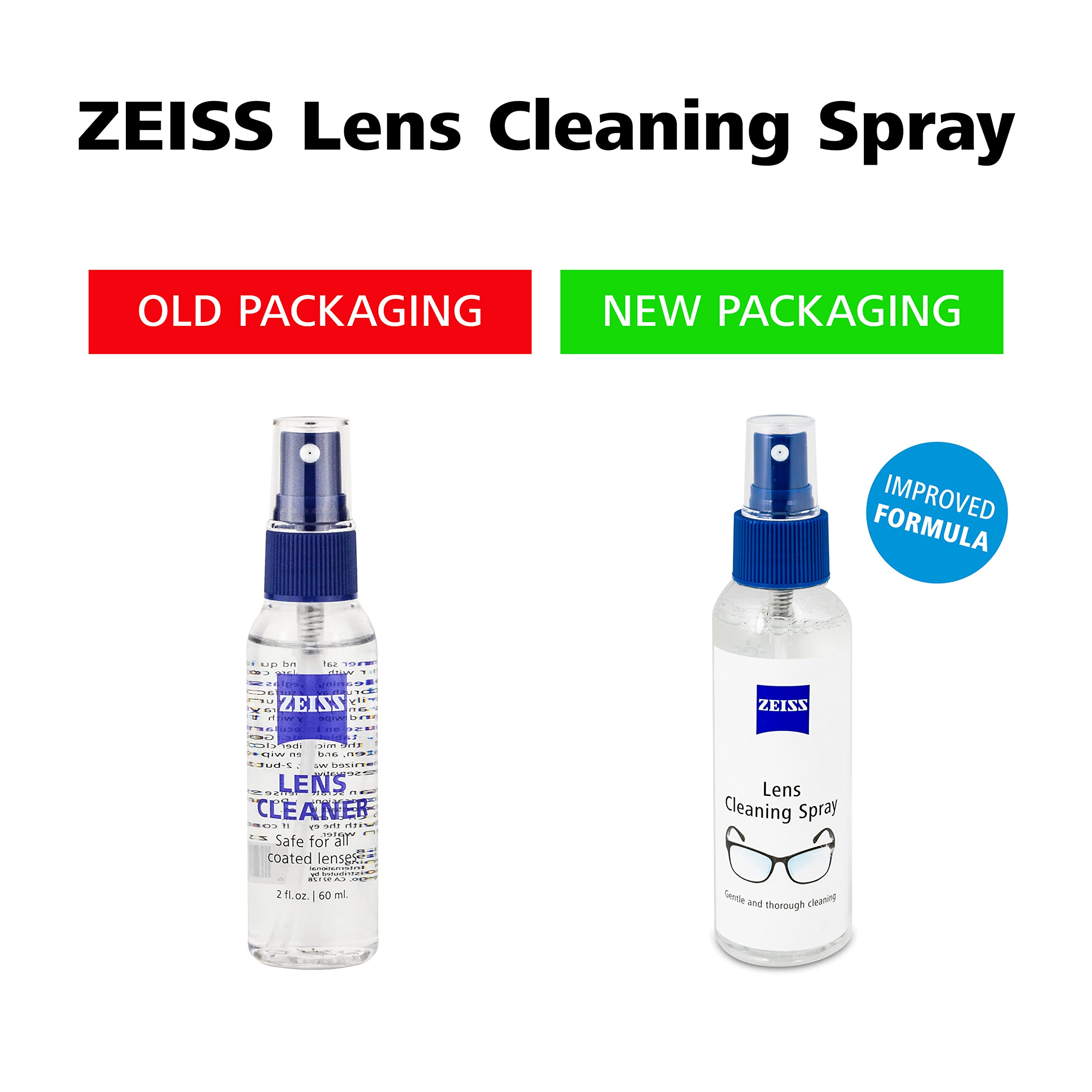 ZEISS lens cleaning spray with microfiber cloth, ready for care kits
