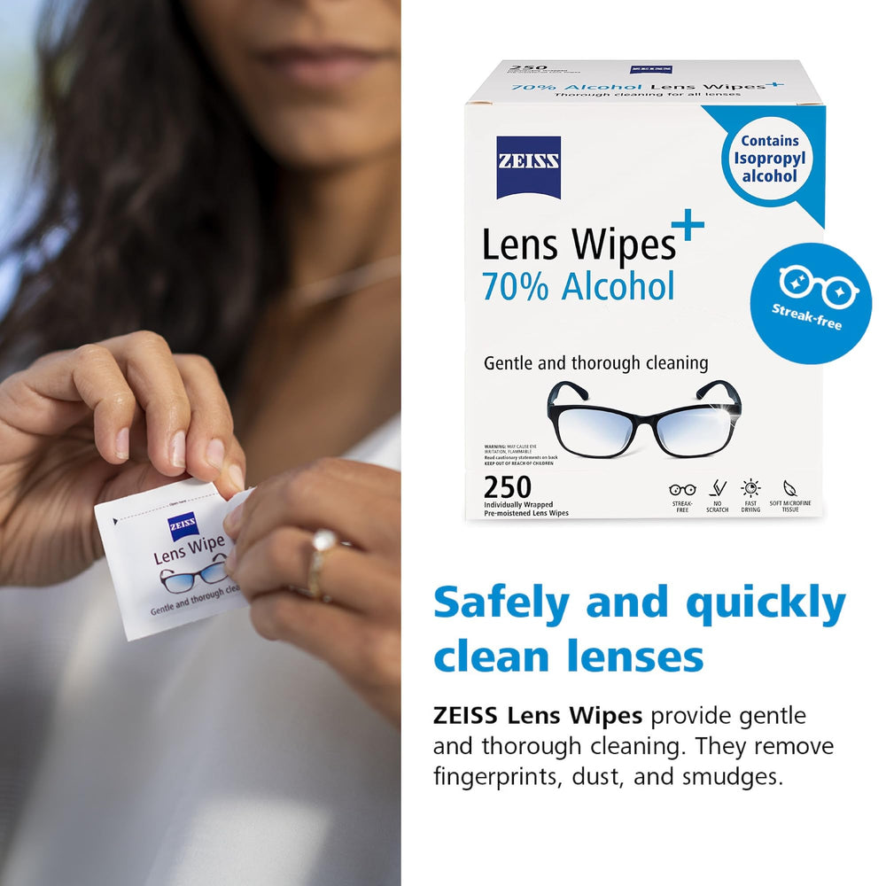 ZEISS lens wipes safe for anti-reflective coatings and coatings.